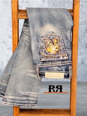 Rock Revival Burma Bootcut  Distressed Women’s Jeans  Size 30x31 Designed in USA